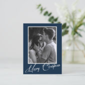 Minimale Weihnachten | Einfaches Schwarz-Weiß-Foto Postkarte (Stehend Vorderseite)