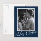 Minimale Weihnachten | Einfaches Schwarz-Weiß-Foto Postkarte (Vorne/Hinten)