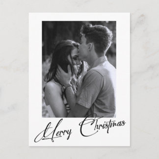 Minimale Weihnachten | Einfaches Schwarz-Weiß-Foto Postkarte