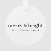 Minimale Weihnachten | Einfaches und helles Foto Ornament (Rückseite)