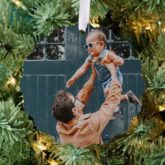 Minimale Weihnachten | Einfaches und helles Foto Ornament Karte (Insitu (Baum))