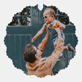 Minimale Weihnachten | Einfaches und helles Foto Ornament Karte