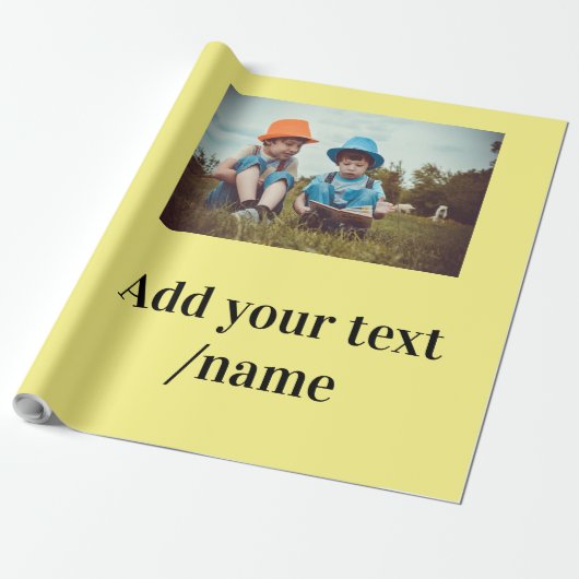 Minimale Weihnachten hinzufügen Foto w Geschenkpapier (Ungerollt)