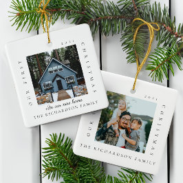 Minimale Weihnachten in unserem neuen Zuhause 2 Fo Keramikornament