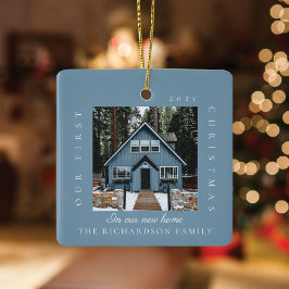 Minimale Weihnachten in unserem neuen Zuhause 2 Fo Keramikornament