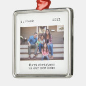 Minimale Weihnachten in unserem neuen Zuhause-Foto Ornament Aus Metall (Links)