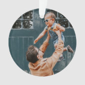 Minimale Weihnachten | Merry and Bright Foto Olive Ornament (Vorderseite)