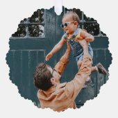 Minimale Weihnachten | Merry and Bright Foto Olive Ornament Karte (Vorderseite)