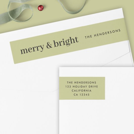 Minimale Weihnachten | Merry and Bright Green Addr