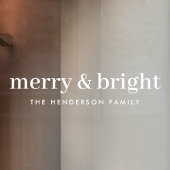 Minimale Weihnachten | Merry and Bright Simple Whi Fensteraufkleber