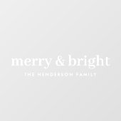 Minimale Weihnachten | Merry and Bright Simple Whi Fensteraufkleber (Blatt)