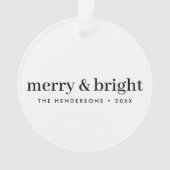 Minimale Weihnachten | Merry and Bright Simple Whi Ornament (Vorderseite)