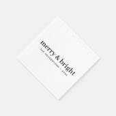 Minimale Weihnachten | Merry and Bright Simple Whi Serviette (Ecke)