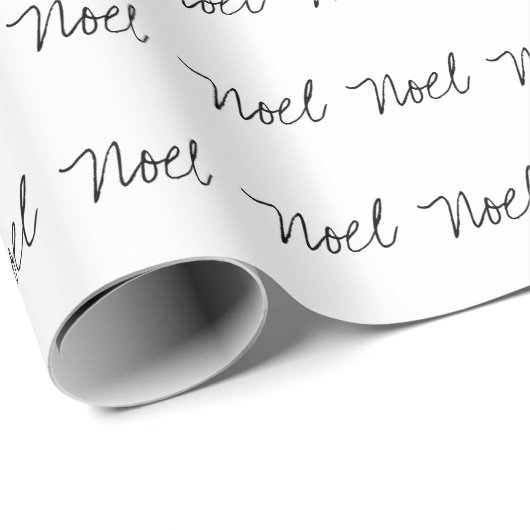 Minimale Weihnachten-Typografie Schwarz-weiß Geschenkpapier (Rolleneckpunkt)