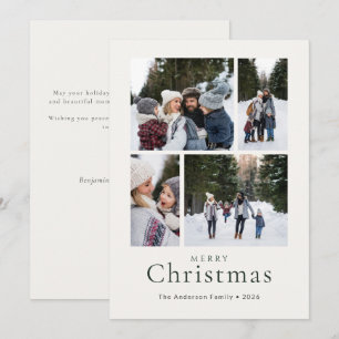 Minimale Weihnachts-Familien-Foto-Karte 4 Feiertagskarte