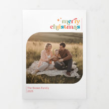 Minimale Weihnachts-Familienfoto-Collage-Grüße