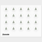 Minimale Weihnachts-Pine-Tanne Runder Aufkleber (Blatt)