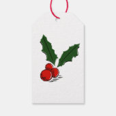 Minimale Weihnachts-Stechpalme Geschenkanhänger (Rückseite)