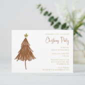 Minimale Weihnachtsbaum Festliche Feier Einladung (Stehend Vorderseite)