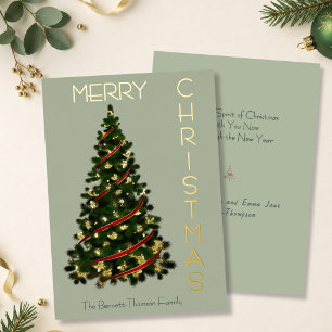 Minimale Weihnachtsbaum-Frohe Weihnachten Jade & G Folien Feiertagskarte