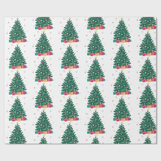 Minimale Weihnachtsbaum-Muster-Feiertagsgeschenke Geschenkpapier (Flach)