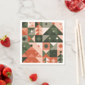 Minimale Weihnachtsbaum- und Sternengeometrie Serviette (Beispiel)