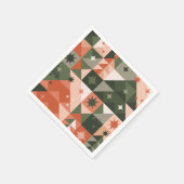 Minimale Weihnachtsbaum- und Sternengeometrie Serviette (Ecke)