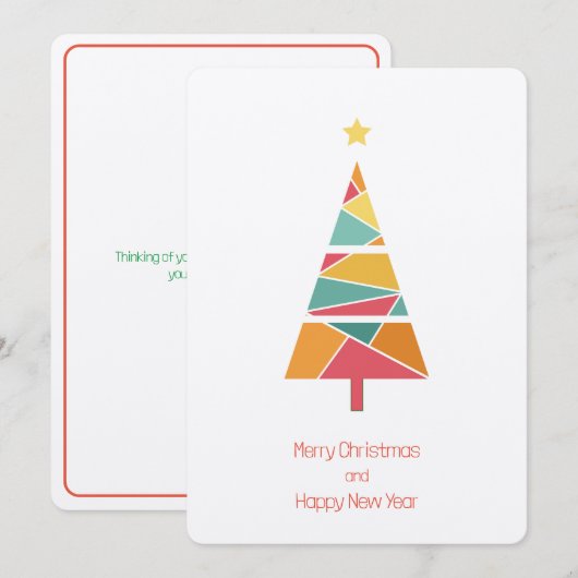 Minimale Weihnachtsbaumkarte (Vorne/Hinten)