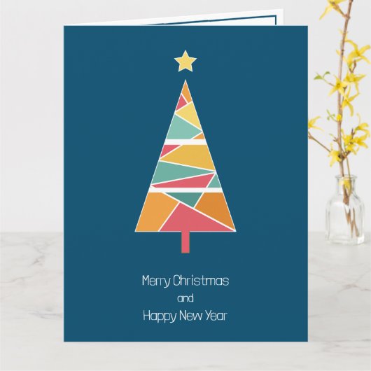 Minimale Weihnachtsbaumkarte Karte (Gelbe Blume)