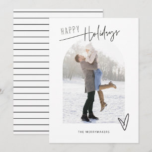 Minimale Weihnachtsbogen-Feiertags-Fotokarte Feiertagskarte