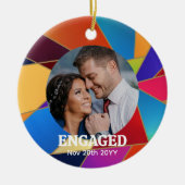 Minimale Weihnachtsdekoration FOTO Rainbow LGBTQIA Keramik Ornament (Vorne)