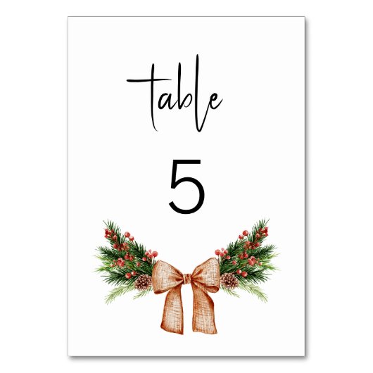 Minimale Weihnachtsfeier Tischnummer (Rückseite)