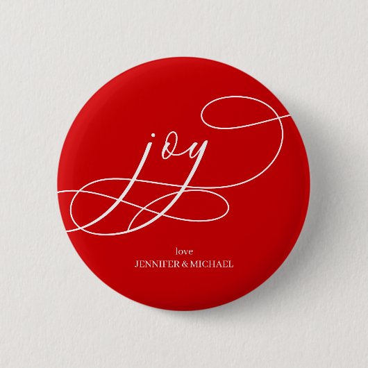 Minimale Weihnachtsfreude rot weiß Button (Vorderseite)