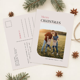Minimale Weihnachtsgrußkarte mit Foto Feiertagspostkarte