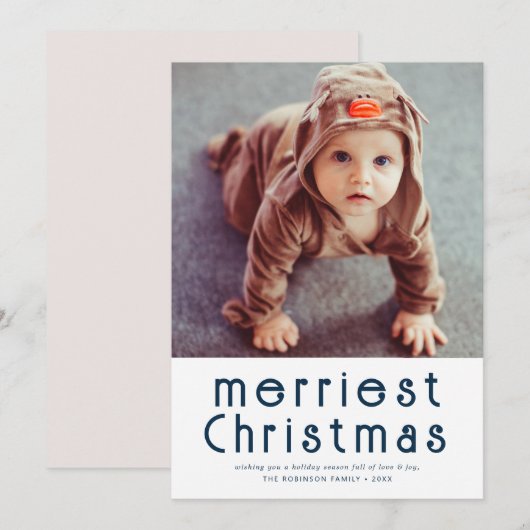 Minimale Weihnachtskarte Feiertagskarte (Vorne/Hinten)