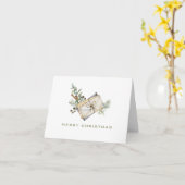 Minimale Weihnachtskarte Watercolor Weihnachtskart Karte (Gelbe Blume)
