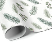 Minimale Weihnachtskiefern-Muster, Skandi-Stil Geschenkpapier (Rolleneckpunkt)