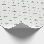 Minimale Weihnachtspattern, Kiefer, Beeren Geschenkpapier (Ecke)