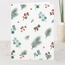 Minimale Weihnachtspattern, Kiefer & Beeren  Karte