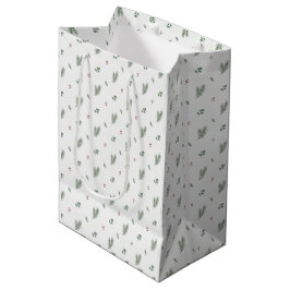 Minimale Weihnachtspattern, Kiefer, Beeren Mittlere Geschenktüte