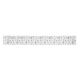 Minimale Weihnachtspattern, Kiefer & Beeren  Satinband