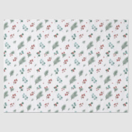 Minimale Weihnachtspattern, Kiefer & Beeren  Seidenpapier