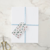 Minimale Weihnachtspattern, Kiefern & Beeren  Geschenkanhänger (Mit Garn)