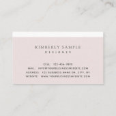 Minimale Weiß und Weiß Moderne Innengestaltung Visitenkarte (Rückseite)