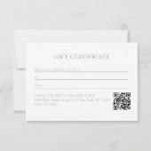 Minimale weiße botanische QR-Code Geschäft (Rückseite)