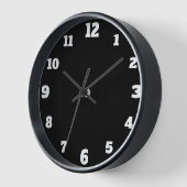 Minimale weiße große Zahlen | Minimal Black Uhr (Winkel)