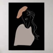 minimale Weiße Linie zeichnend abstraktes Plakat (Vorne)