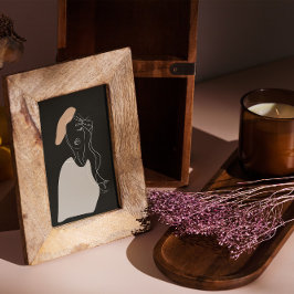 minimale Weiße Linie zeichnend abstraktes Plakat