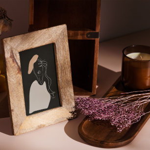 minimale Weiße Linie zeichnend abstraktes Plakat