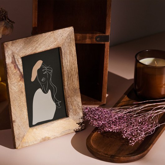 minimale Weiße Linie zeichnend abstraktes Plakat